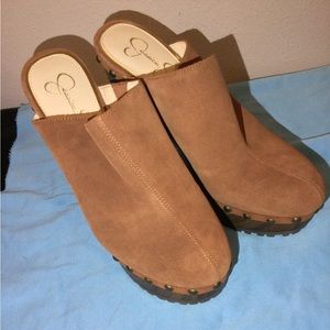 Jessica Simpson platform mules